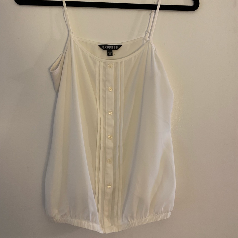 Express white spaghetti strap blouse